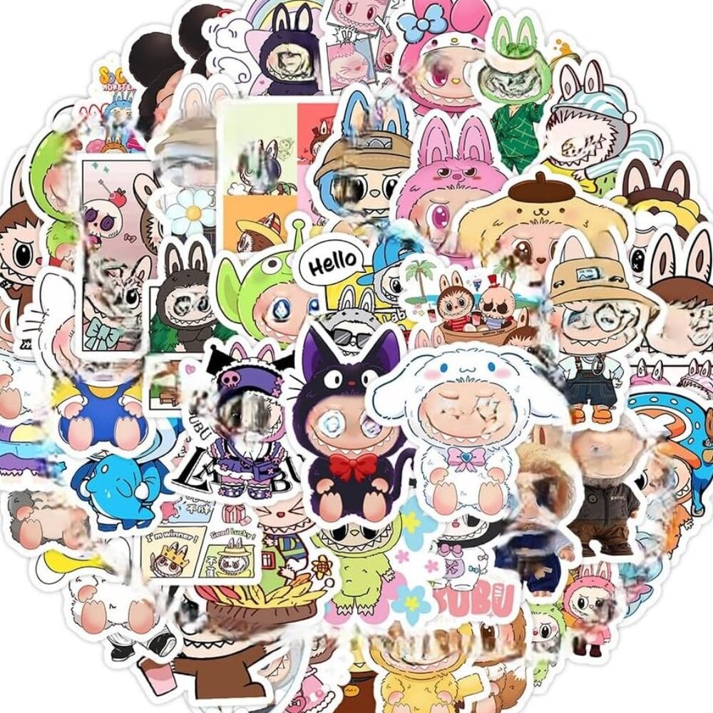 Labubu Monster Character Vinyl Waterproof Stickers (21‎ Piece) SO SO CUTE!!!